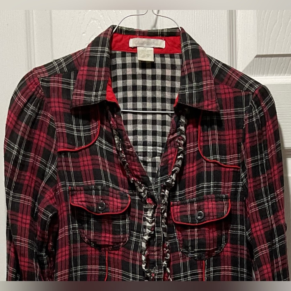 Western plaid flannel with ruffles